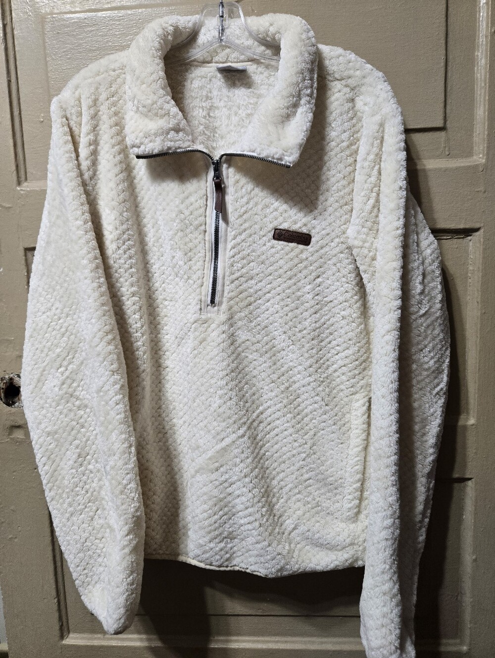 Columbia Fire Side Cream Quarter Zip Sherpa Fleece NWOT - Picture 2 of 7